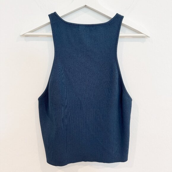 J. Crew Supersculpt Racerback Cropped Sweater Tank Top Shell Base Layer Blue XL - Picture 8 of 9
